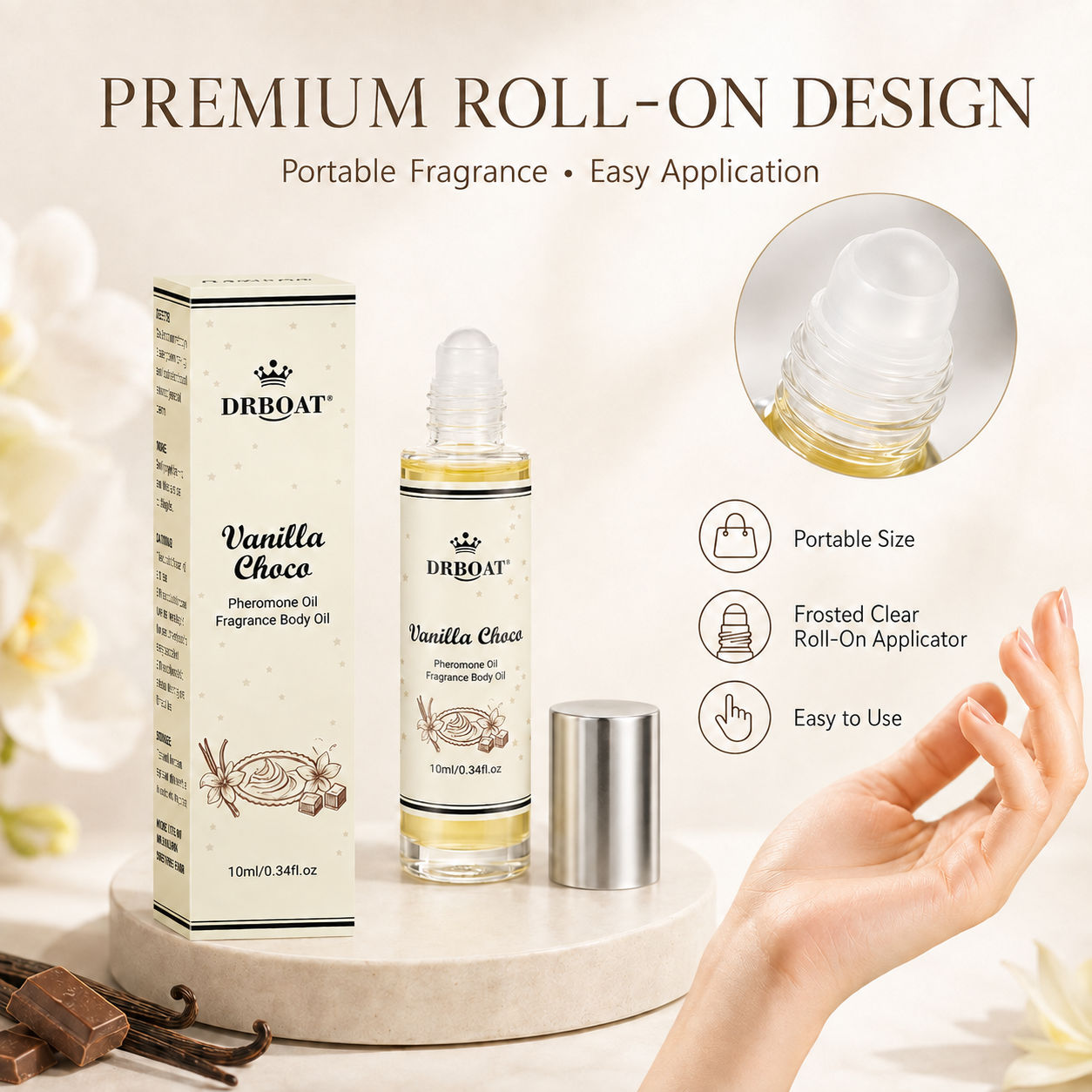 Perfume Fragrance Oil - 女性用 バニラ チョコレート サンダルウッド ロールオン 香水オイル