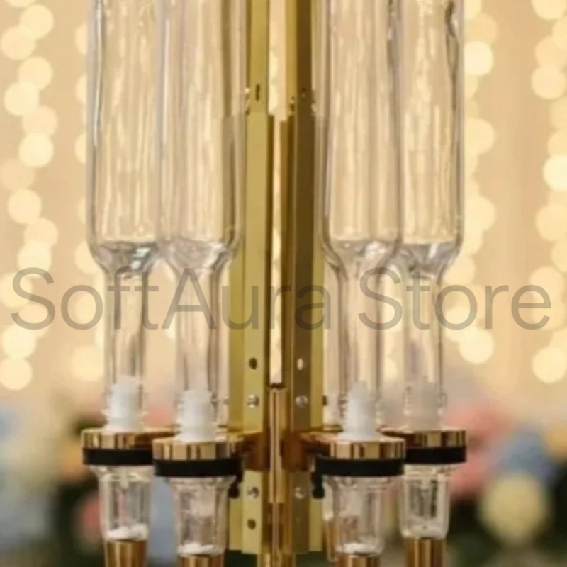 Perfume Fragrance Bar - 6つの金色/銀色のポンプヘッド香水ディスペンサー、金色の回転式ディスプレイスタンド、フレグランスバーの装飾用