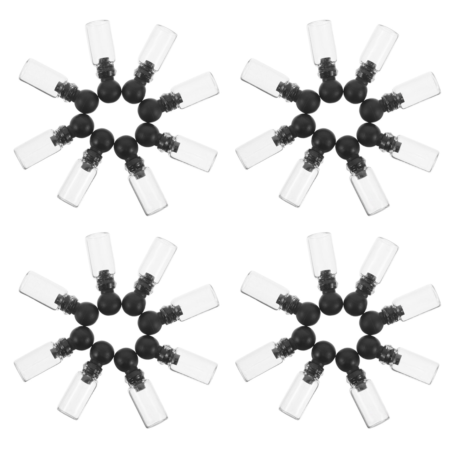 Fragrance-Oils Perfume - 150個入り ミニガラス製香水サンプル容器 0.5ml 漏れ防止ボールストッパー付き エッセンシャルオイルボトル 旅行用サンプル容器
