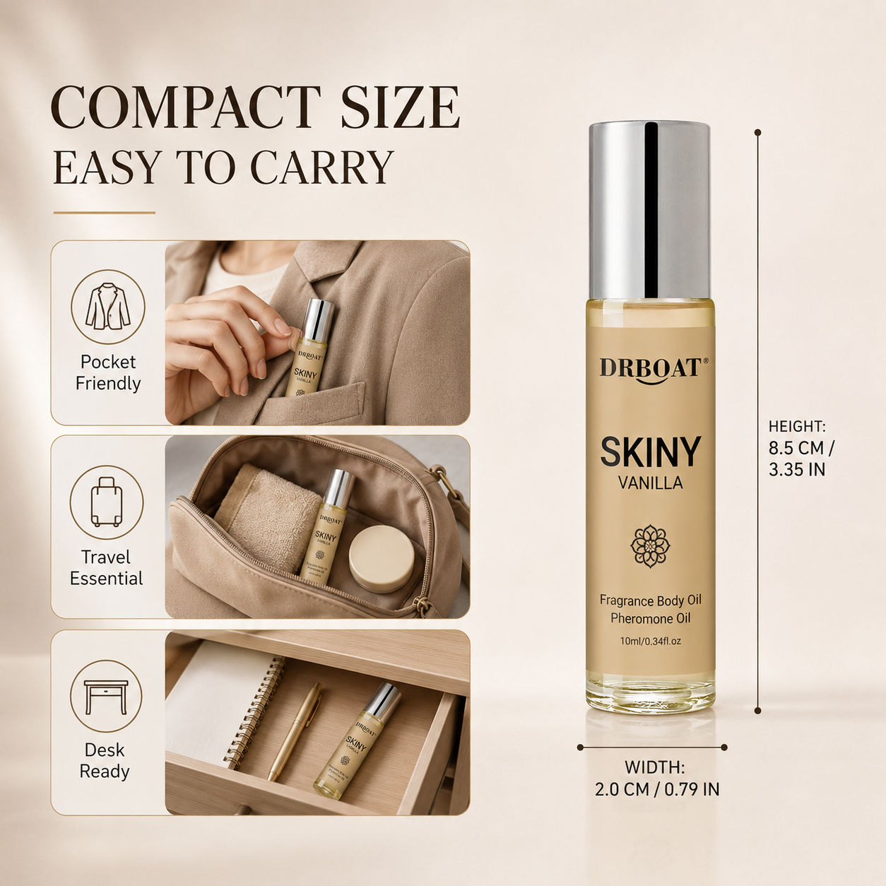 メンズ用ロールオンフレグランスオイル。肌に優しく、バニラとホ - Perfume In Fragrance のレビューと価格