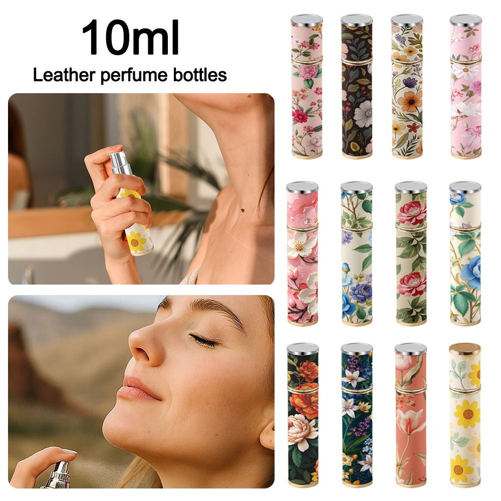 ファッション PU レザー香水瓶 10 ミリリットル花柄化粧 - Perfume Fine Fragrance のレビューと価格