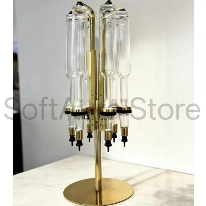 6つの金色/銀色のポンプヘッド香水ディスペンサー、金色の回転 - Perfume Fragrance Bar のレビューと価格
