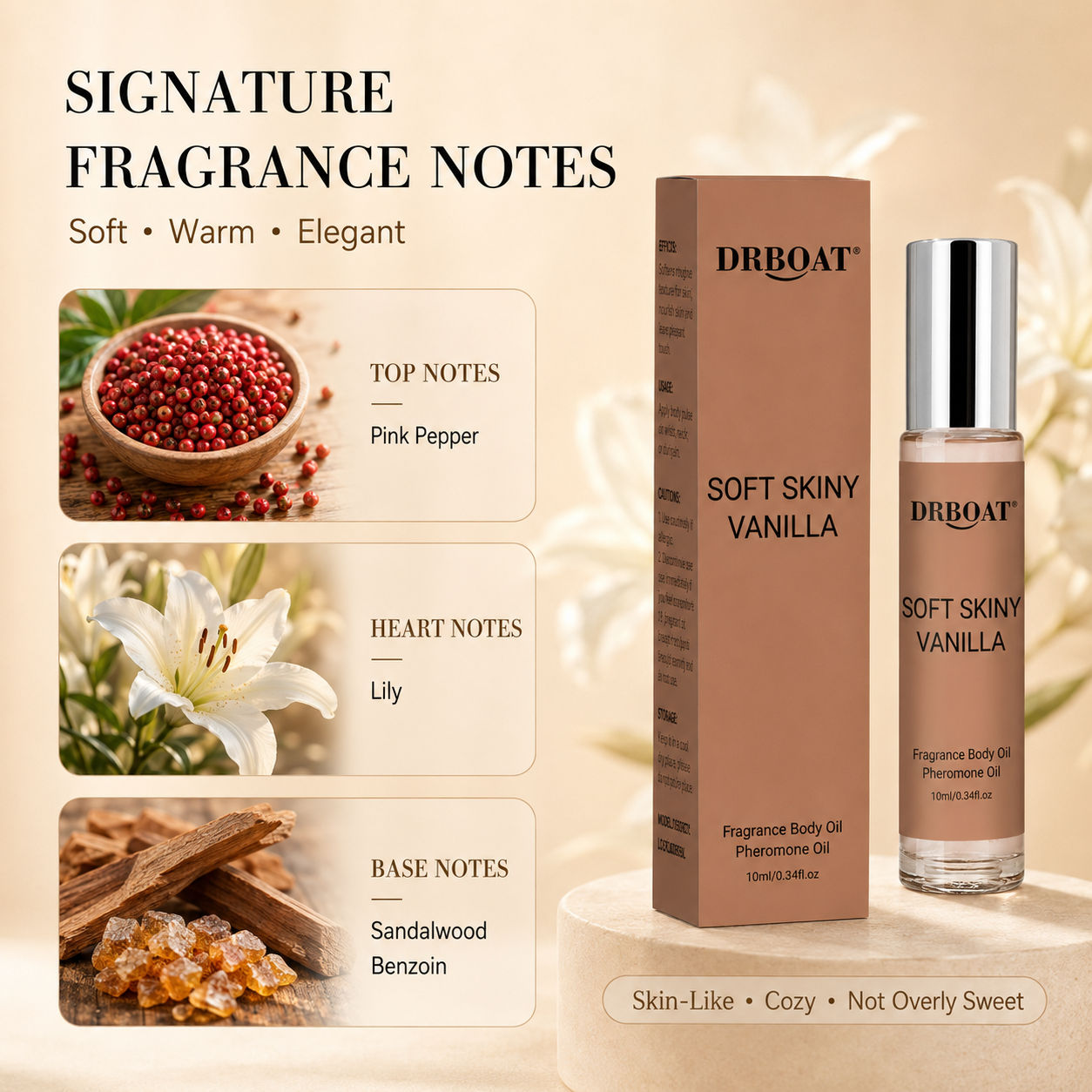 女性用ロールオンフレグランスオイル、しっとりとした肌触りのバ - Perfume Fragrance Oil のレビューと価格
