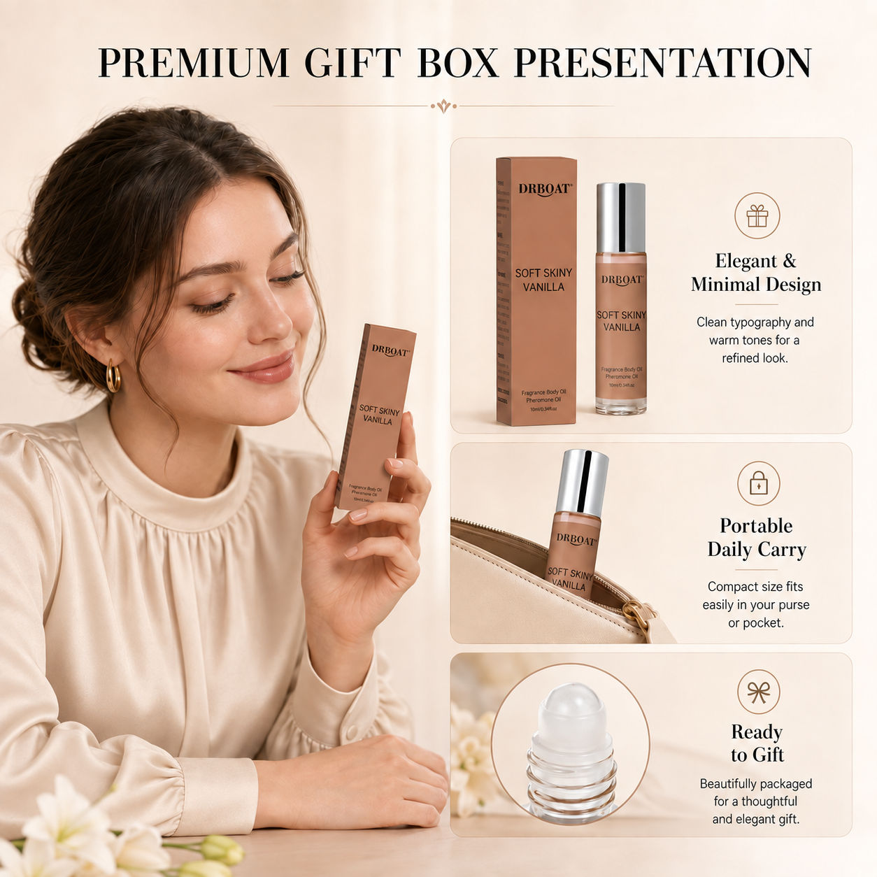 女性用ロールオンフレグランスオイル、しっとりとした肌触りのバ - Perfume Fragrance Oil のレビューと価格